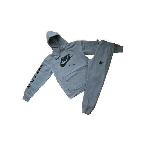 Nike Air Men`s 2 Piece Set Heavy Fleece Pullover Hoodie Joggers Gray 3XL