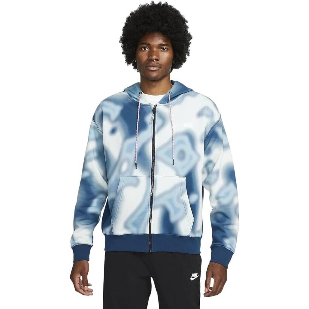 Nike Men`s Naomi Osaka Collection Full-zip French Terry Printed Hoodie Blue L