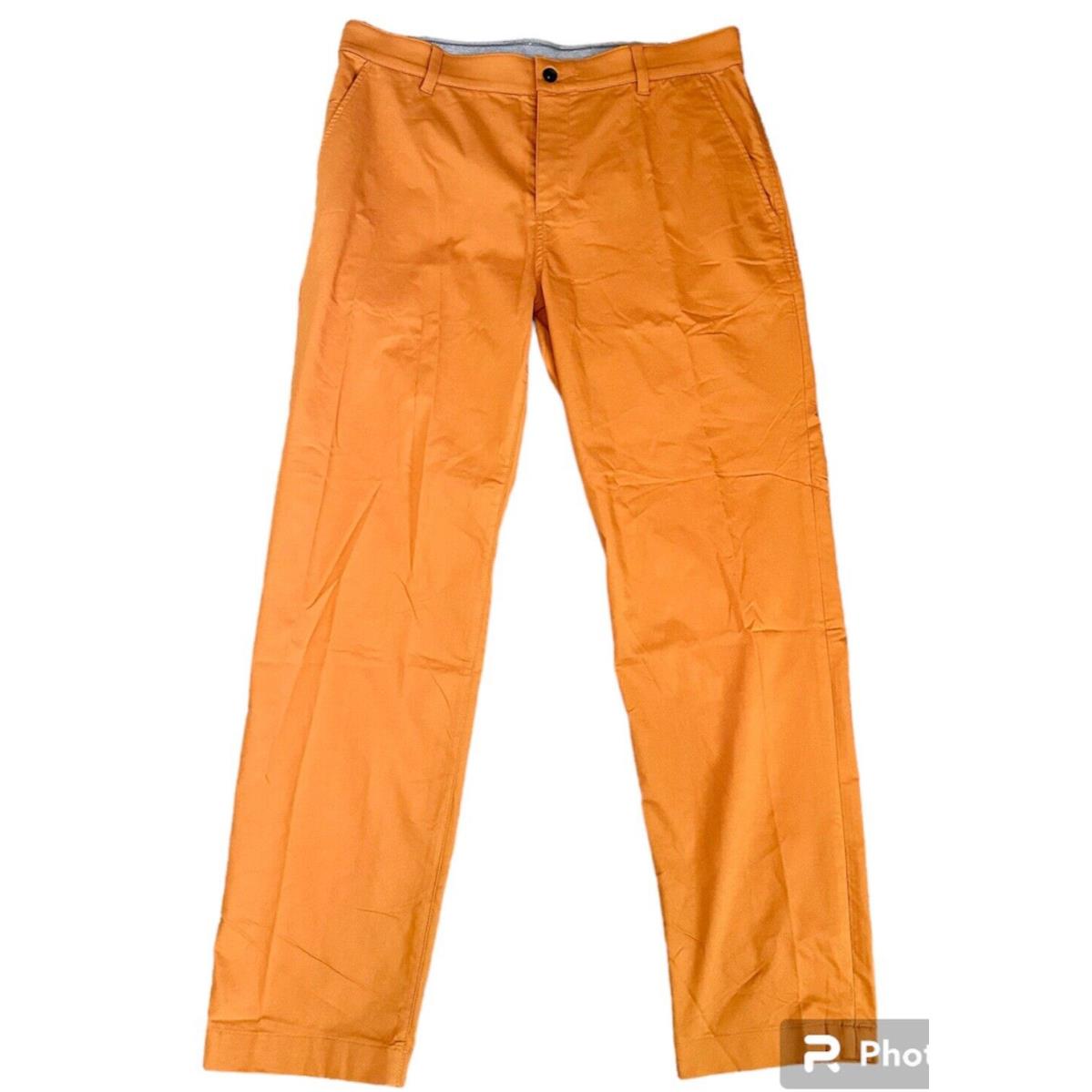 Nike Golf Pants UV Chino Flex Standard Fit Gold Orange Men`s 34 x 32