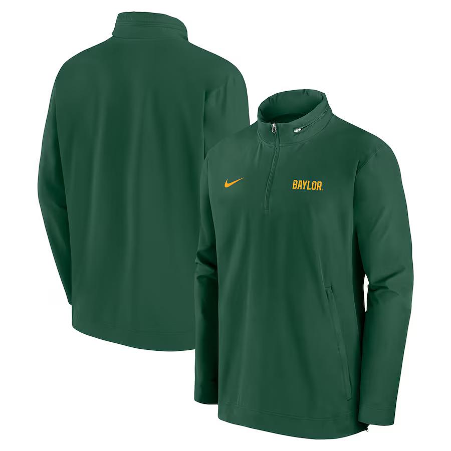 Nike Baylor Bears 2024 Sideline Coach Quarter-zip Hoodie Jacket - S A165