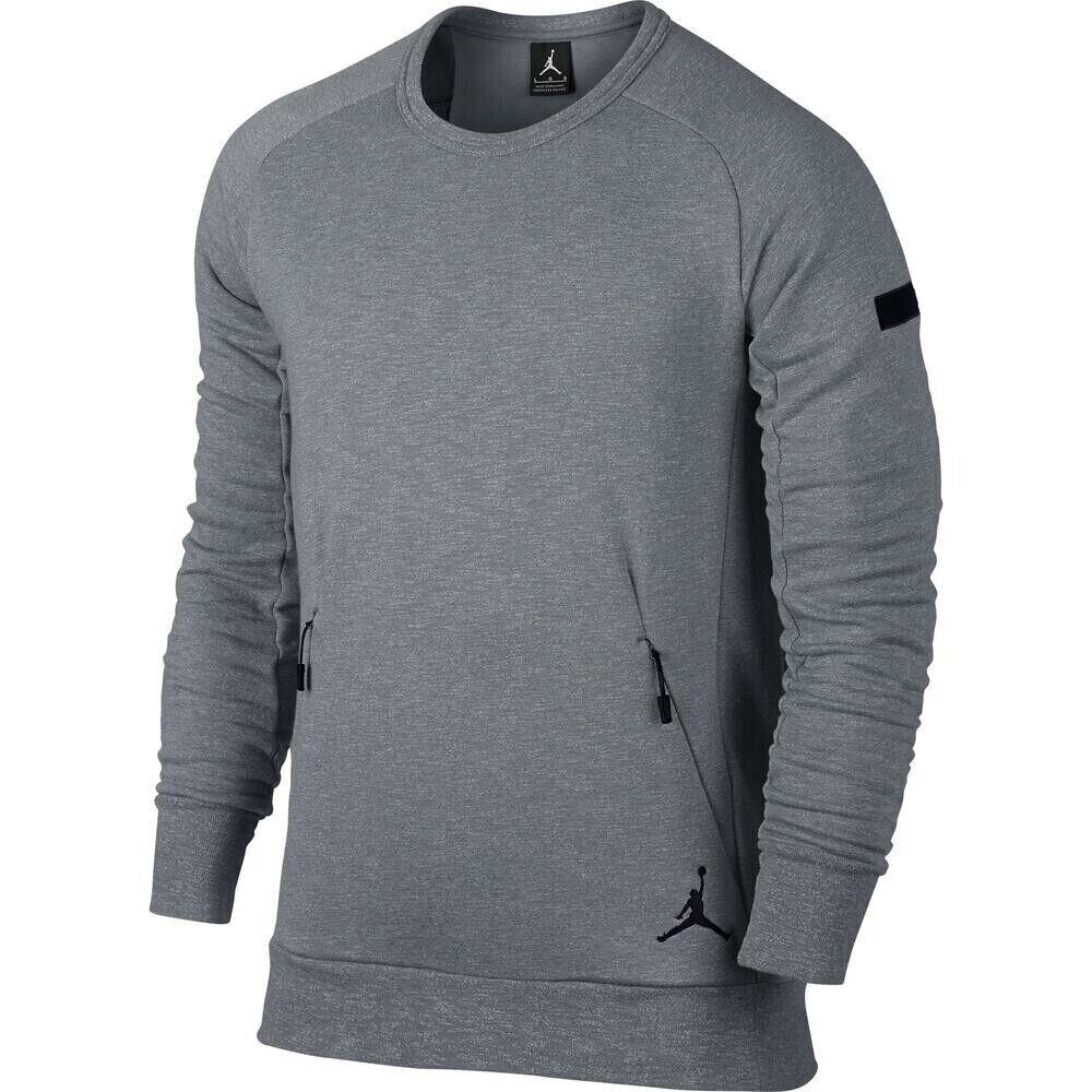 Nike Men`s Air Jordan 802181 065 Icon Fleece Sports Pullover Grey Size L