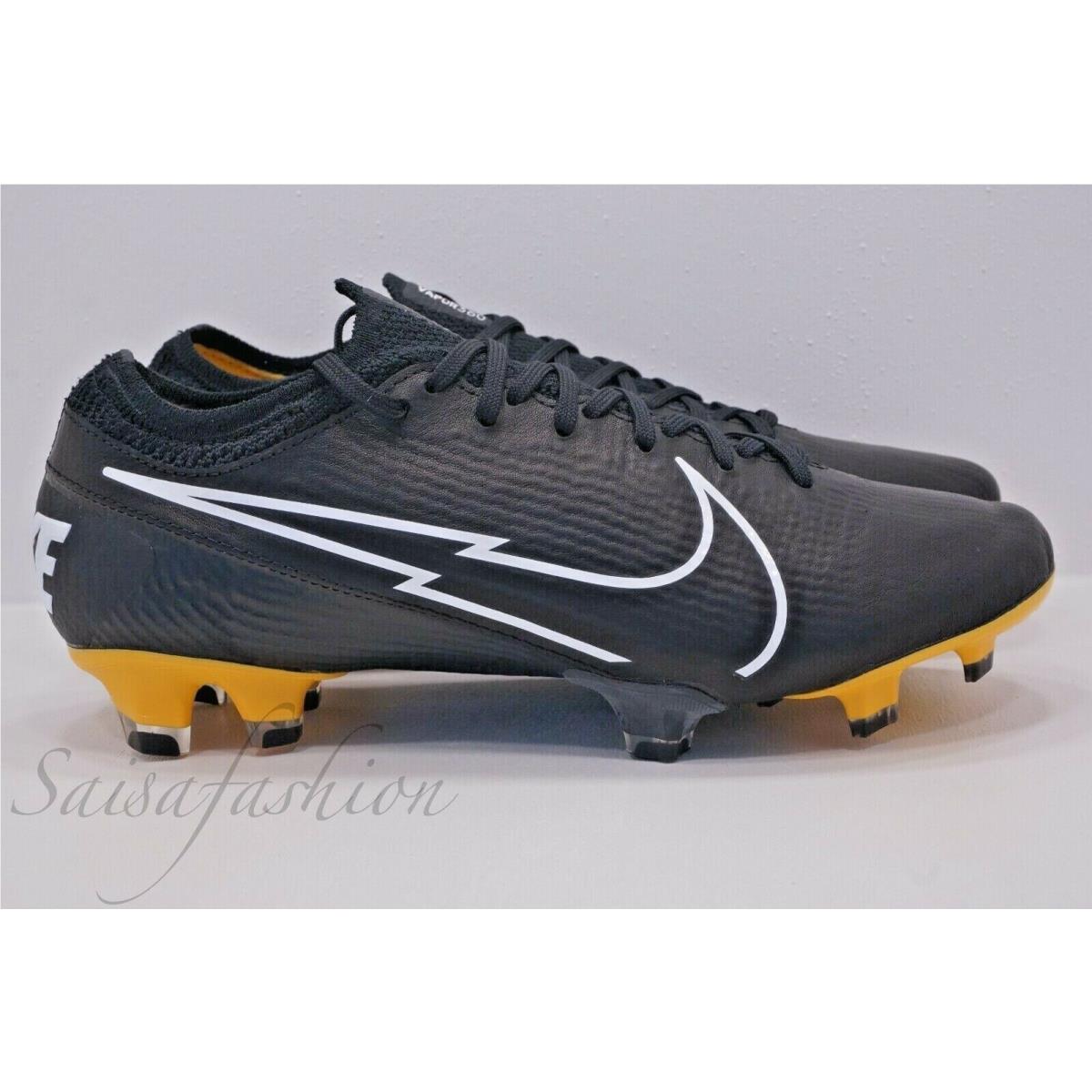 Nike Vapor 13 Elite TC FG Black Gold Soccer CJ6320-017 Men`s Sz 6 Women`s Sz 7.5