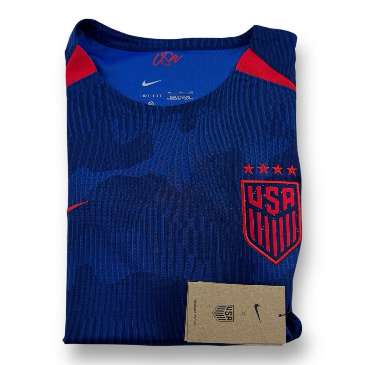 Nike Dri-fit Usmnt Futbol Jersey 2021 Polyester Short Sleeve Blue Red 3XL