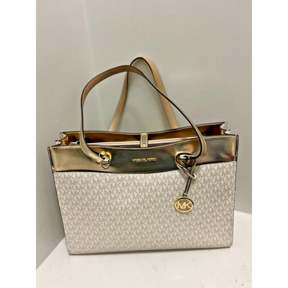 Michael Kors Large Fashion Handbag Purse Women Pvc or Leather Tote Bag Shoulder PALE GOLD