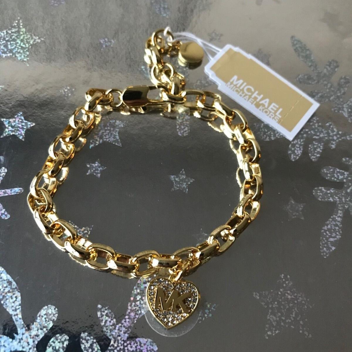 Michael Kors Chain Bracelet with Crystal Heart :