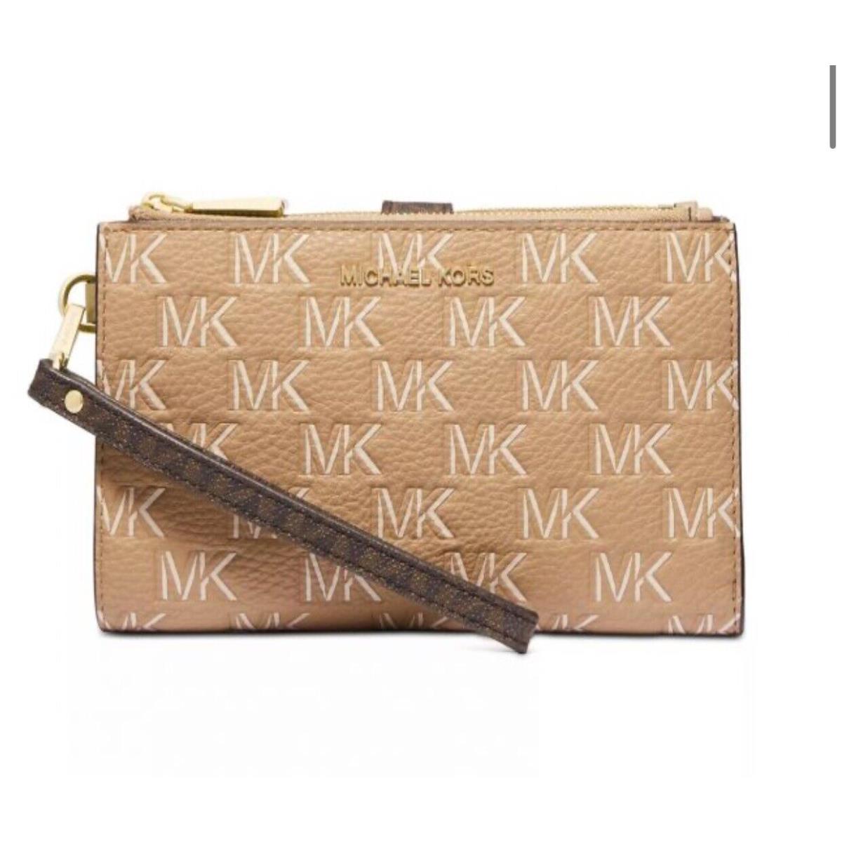 Michael Kors Jet Set Logo Double Zip Wristlet - Camel NWT$158