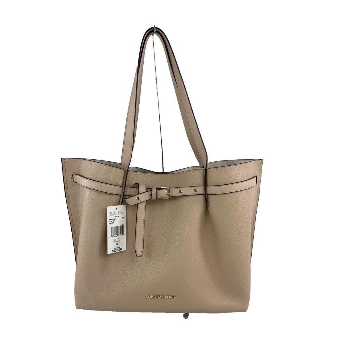 Michael Kors Emilia Bag East West Tote Buff Pebbled Leather Large B2R