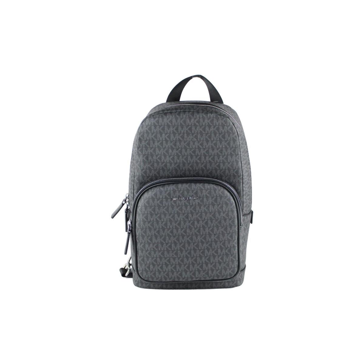 Michael Kors Cooper Medium Black Signature Pvc Sling Backpack
