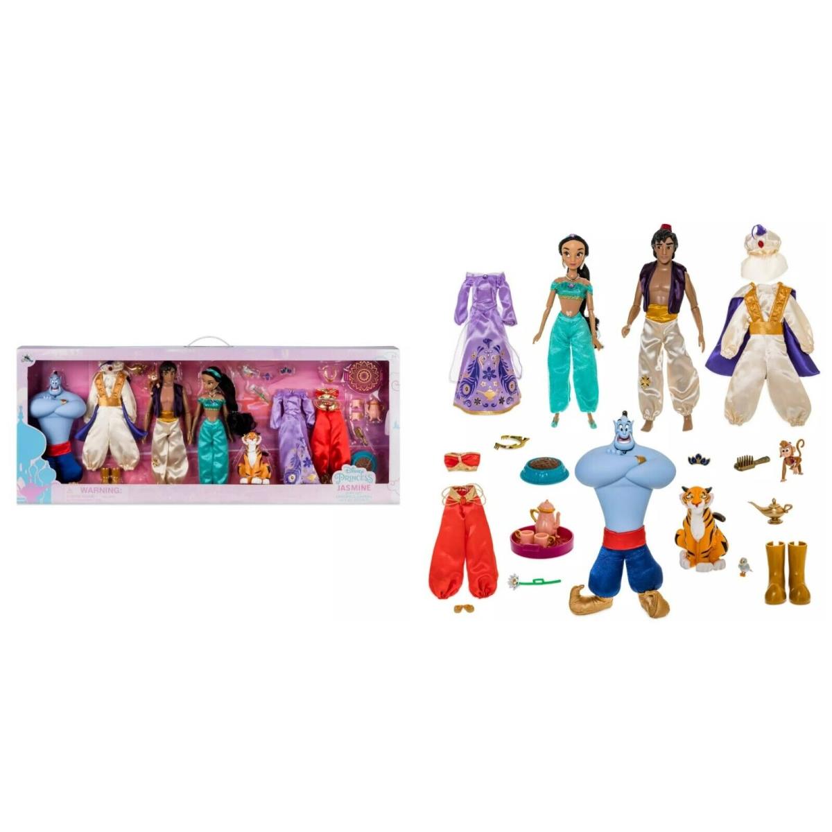 Disney Jasmine Classic Doll Gift Set Deluxe Includes Jasmine Aladdin and Genie