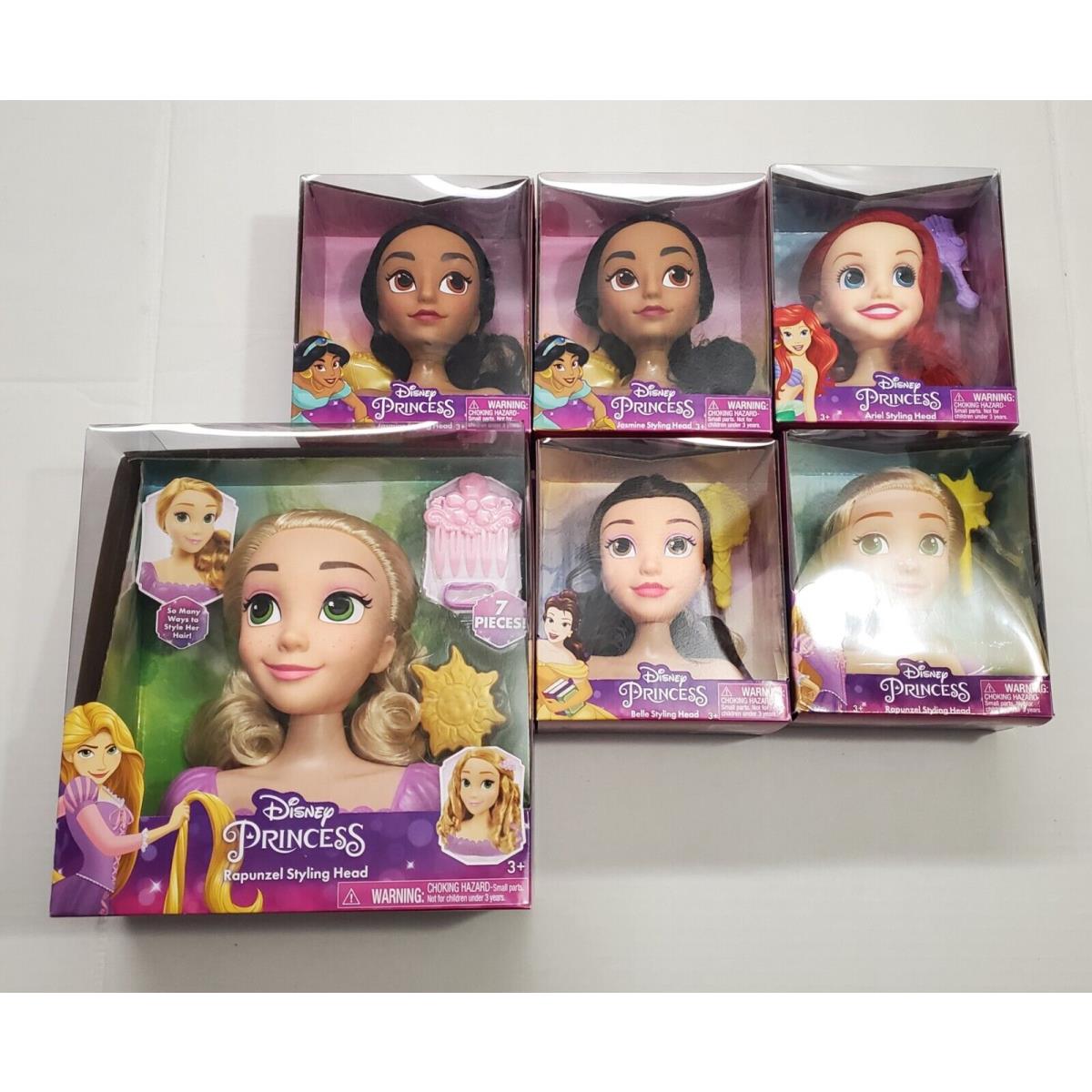 Disney Princess Styling Heads. Ariel Jasmine Rapunzel Belle