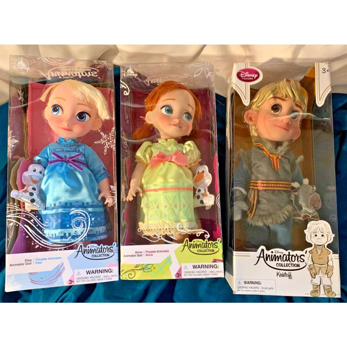 3 Disney Animators` Collection Frozen 16 Dolls es Elsa Ana Kristoff