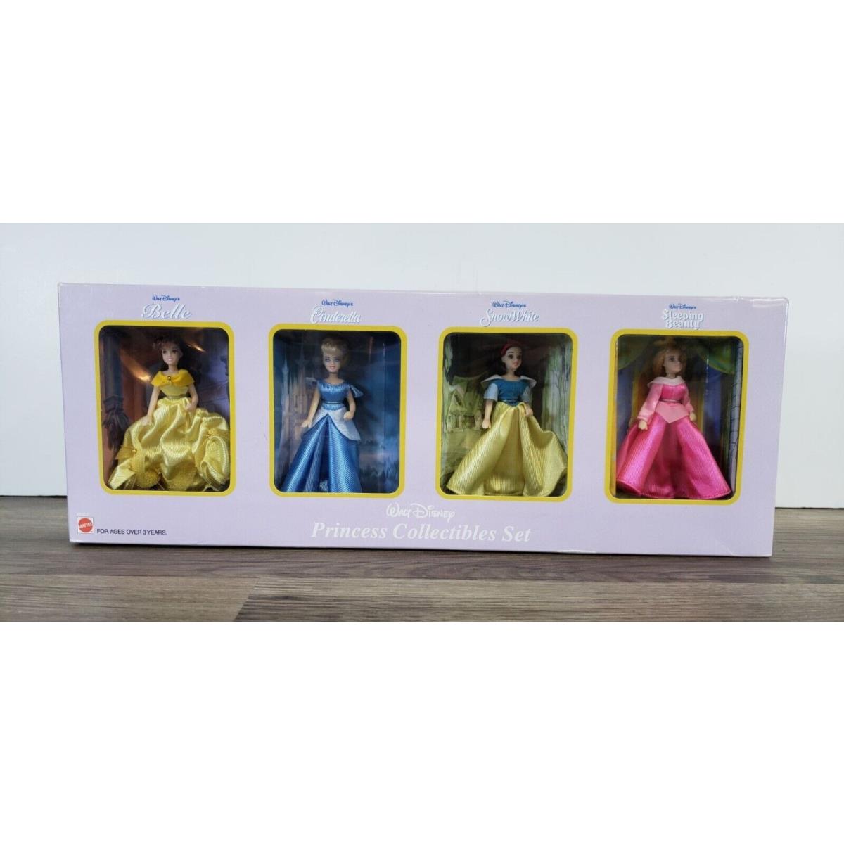 Vintage 2002 Disney Princess Collectibles Set 4 Mini 4 Dolls Box Wear