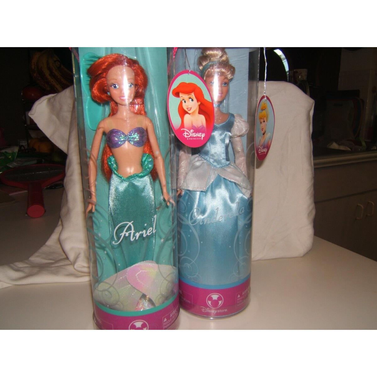 Disney Princess Cinderella Princess Ariel Dolls Disney Store 2004