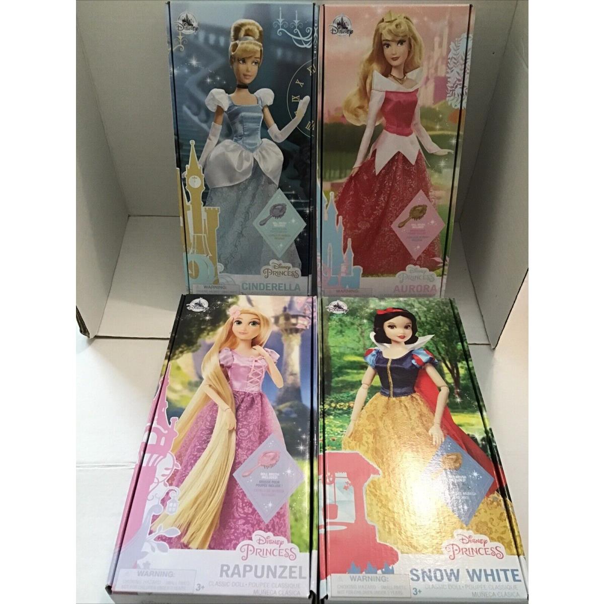 Disney Store Rapunzel Cinderella Aurora Snow White Doll 11 Brush Lot