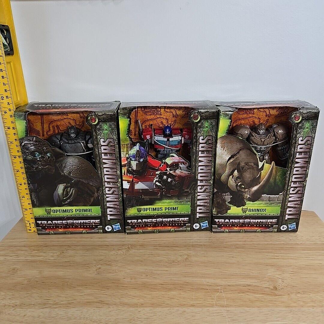 Transformers: Rise of The Beasts Optimus Prime Optimus Primal Rhinox Bundle