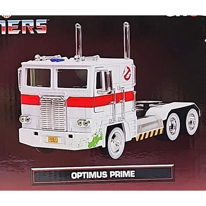 Transformers Ghostbusters Optimus Prime Collaberation Die-cast Robot on Chassis