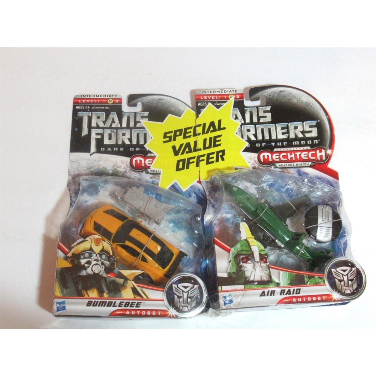 Hasbro 2 Pack Transformers Dark Of The Moon Mechtech Bumblebee + Air Raid