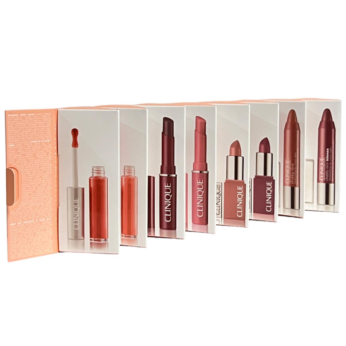 Clinique Lip Vault Set of 8 Travel Pop Lipsticks Gloss Almost Lipstick Chubby