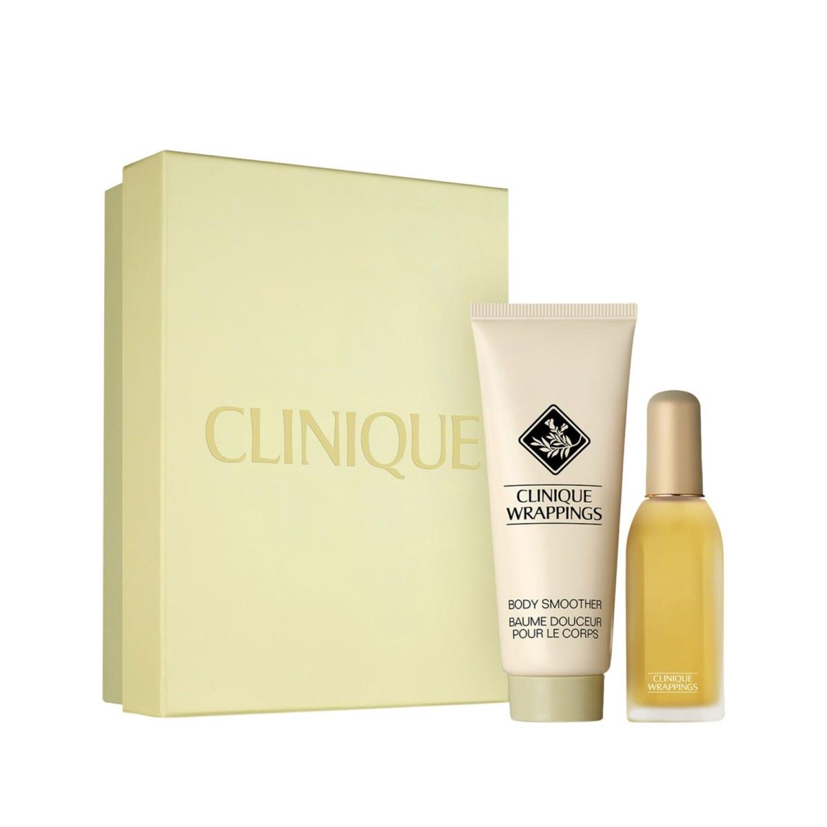 Clinique Wrappings Women 2pc Set .85 oz Perfume + 3.4 oz Body Smoother Lotion