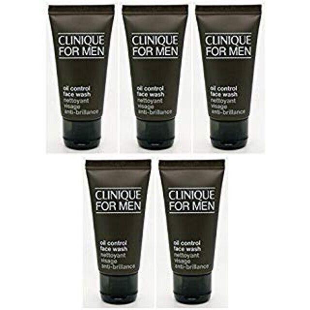 Lot of 5 Clinique For Men Oil Control Face Wash 1.7 oz/50 ml Nwob