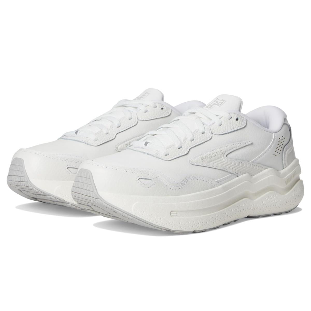 Woman`s Sneakers Athletic Shoes Brooks Ghost Max Leather White/White