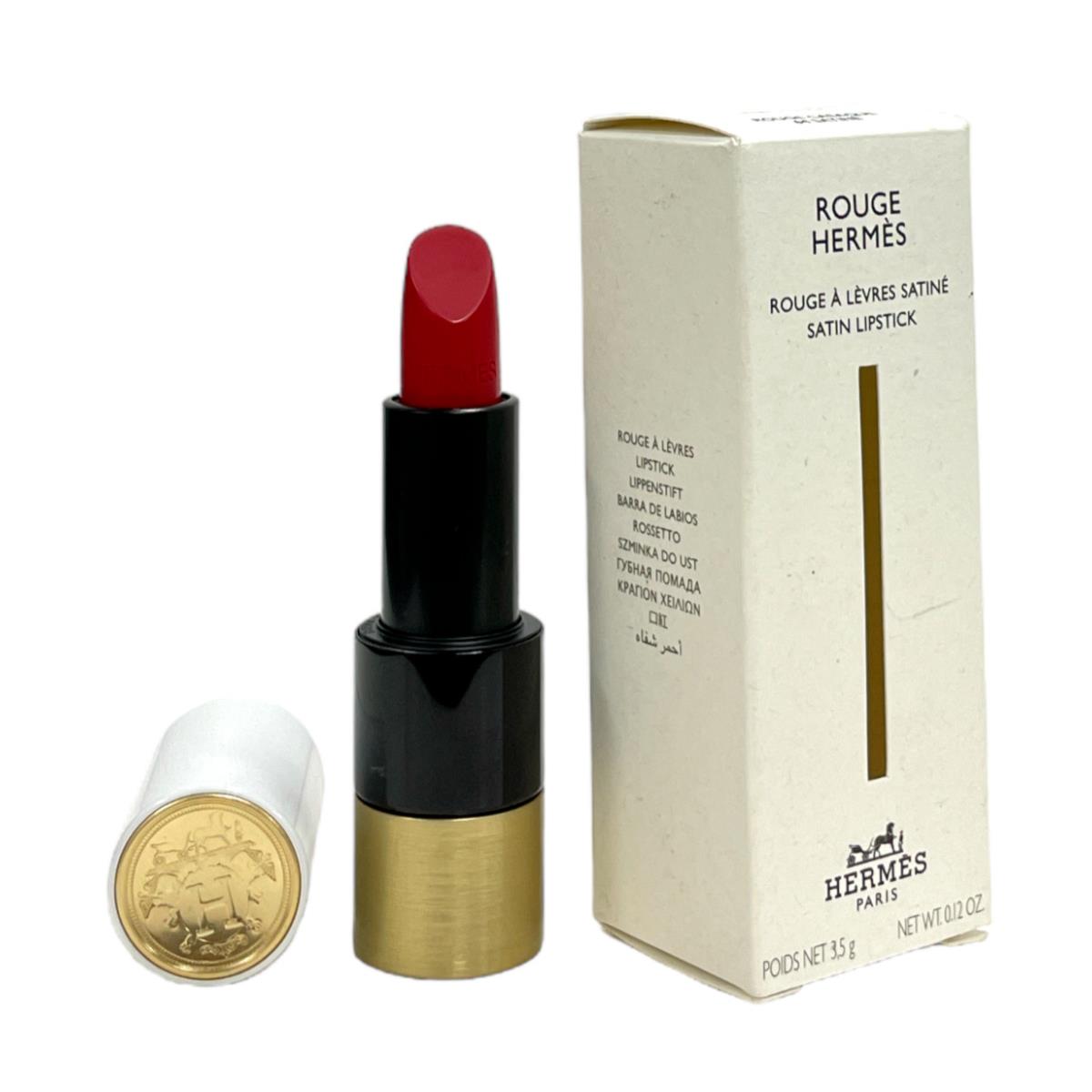 Hermes Rouge Satin Lipstick 3.5g / 0.12oz 64 Rouge Casaque