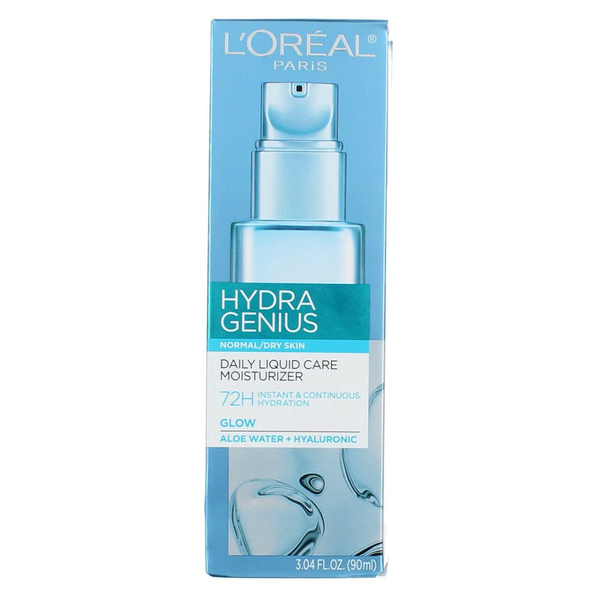 2 Pack L`oreal Paris Hydra Genius Daily Liquid Moisturizer Glow 3.04 fl oz