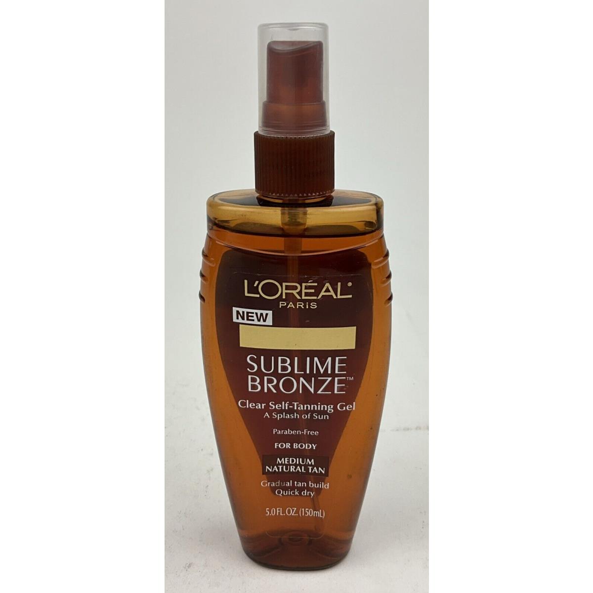 L`oreal Paris Sublime Bronze Clear Self Tanning Gel Medium Natural Tan 5oz