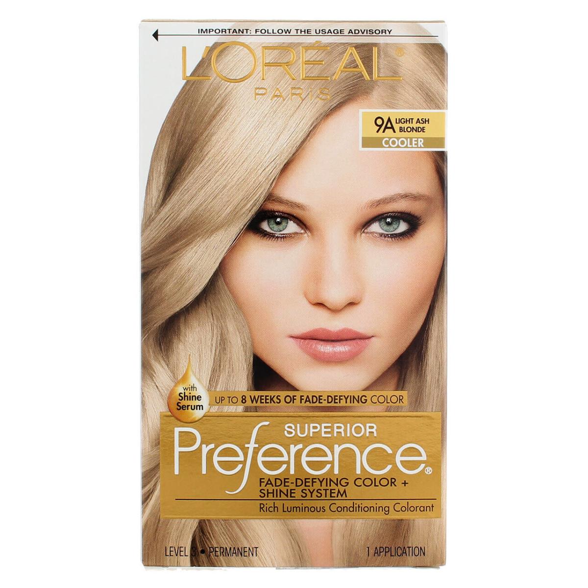 4 Pack L`oreal Paris Superior Preference Fade Defying Hair Color Light Ash