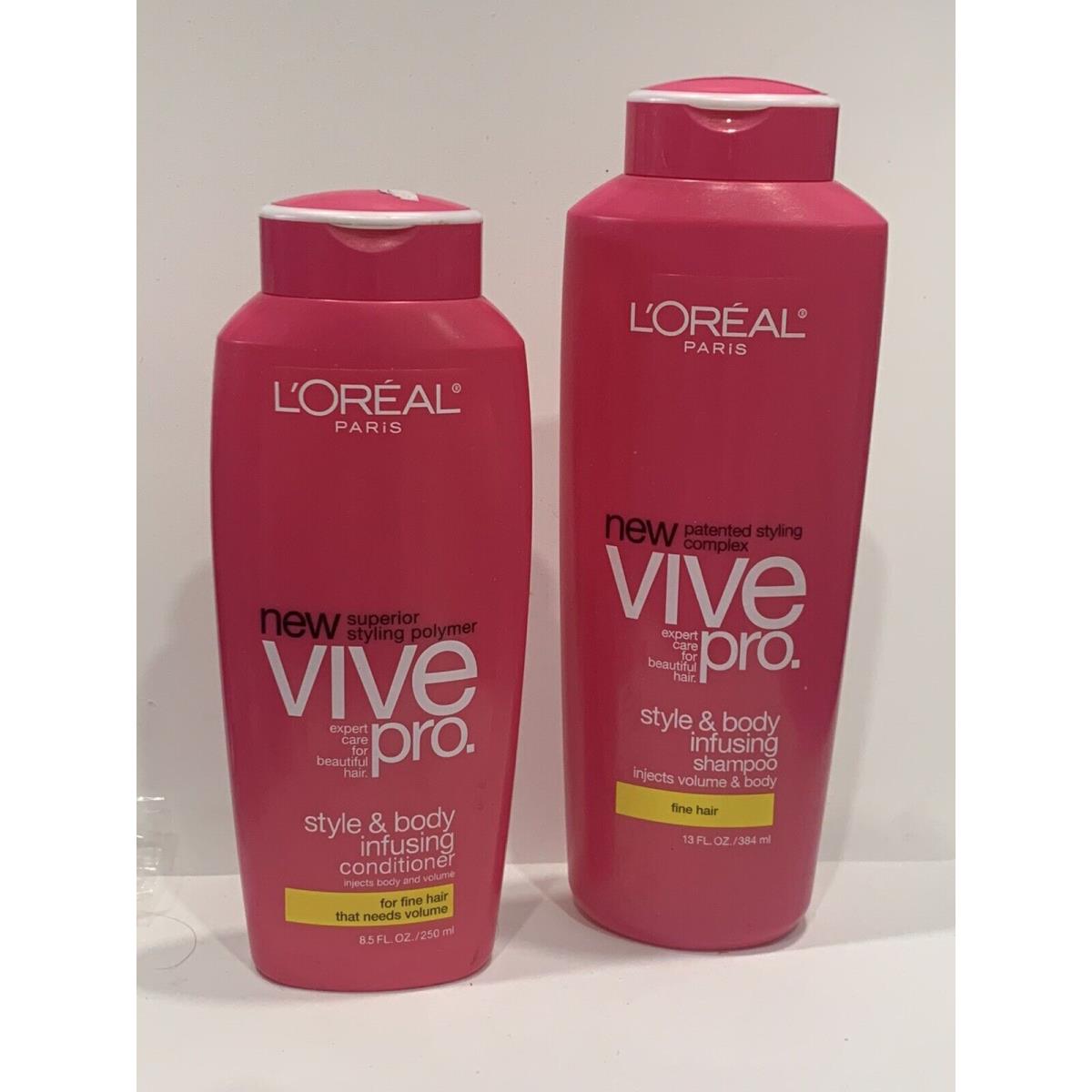 Loreal Vive Pro Style Shampoo Conditioner For Fine Hair That Needs Volume