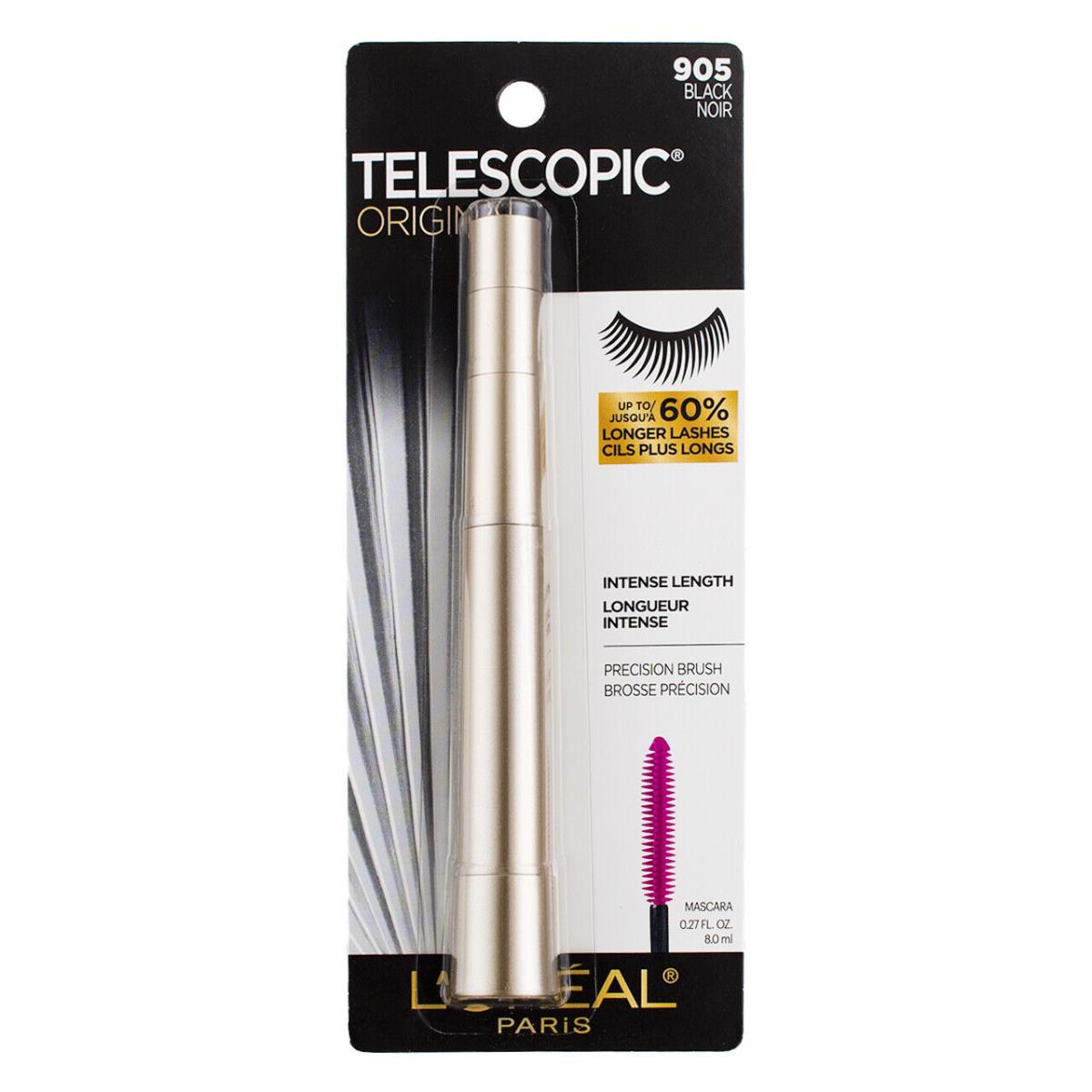 4 Pack L`oreal Paris Telescopic Mascara Black 905 0.27 fl oz