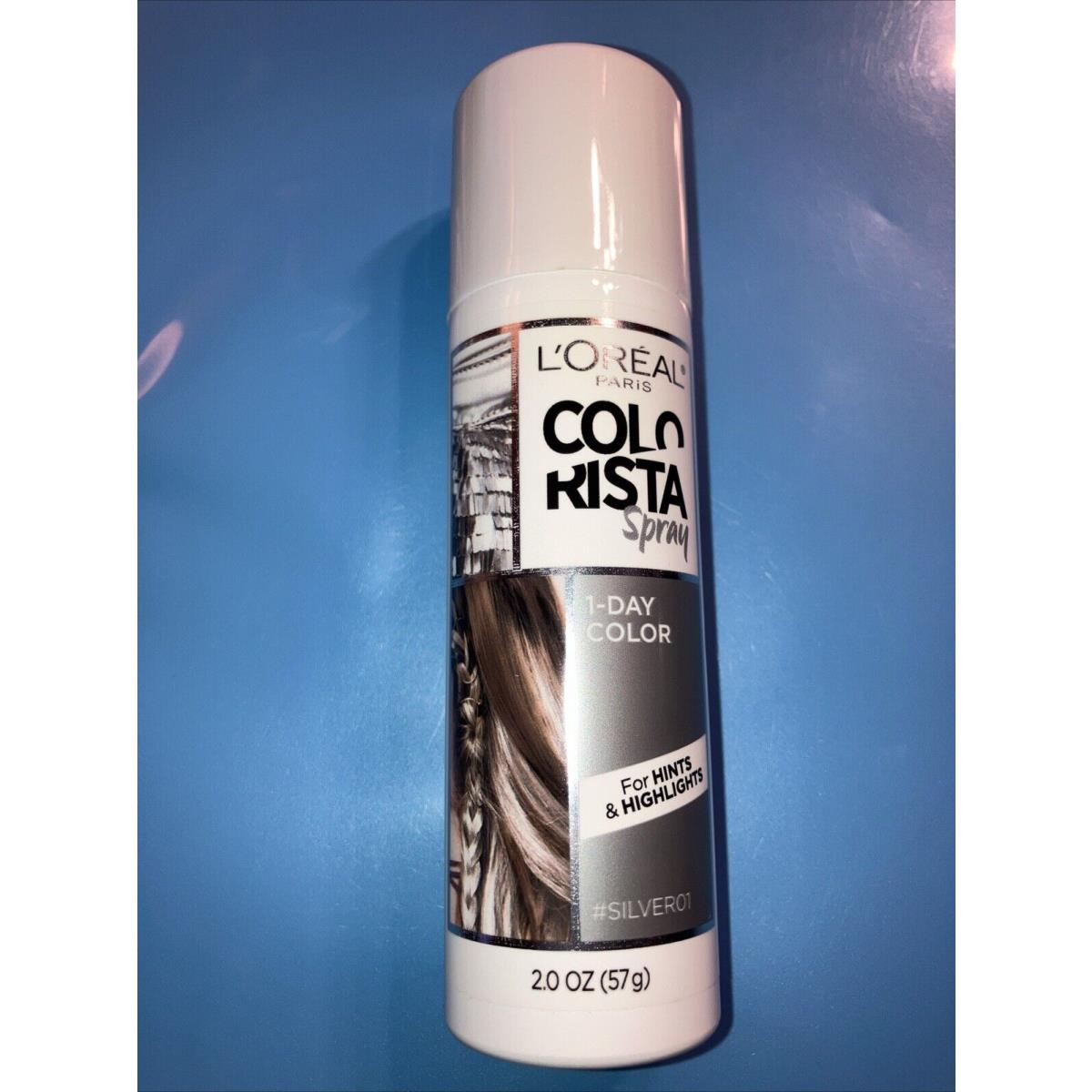 L`oreal Paris Colorista 1-Day Washable Temporary Hair Color Spray Silver 2 Oz