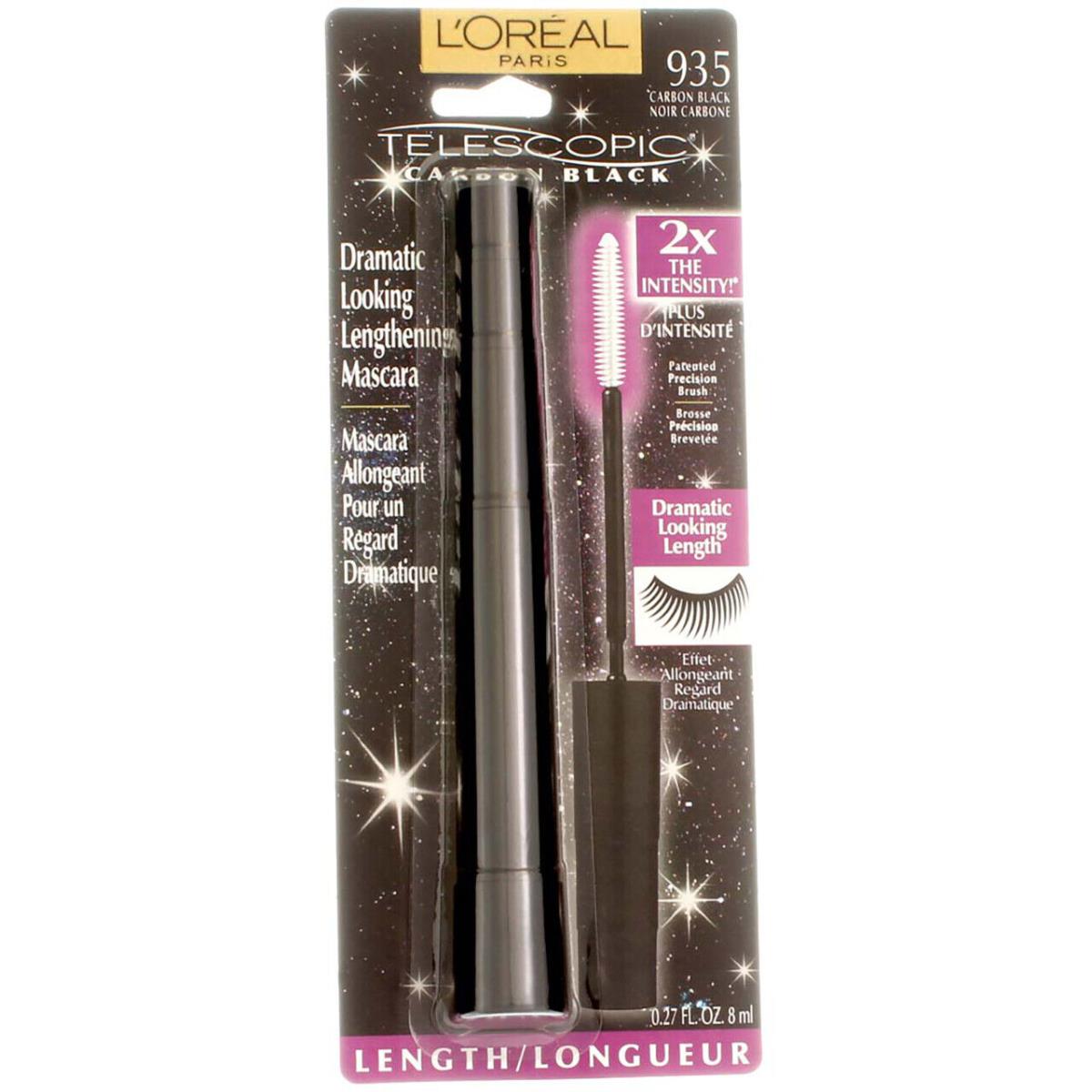 6 Pack L`oreal Paris Telescopic Mascara Carbon Black 935 0.27 fl oz