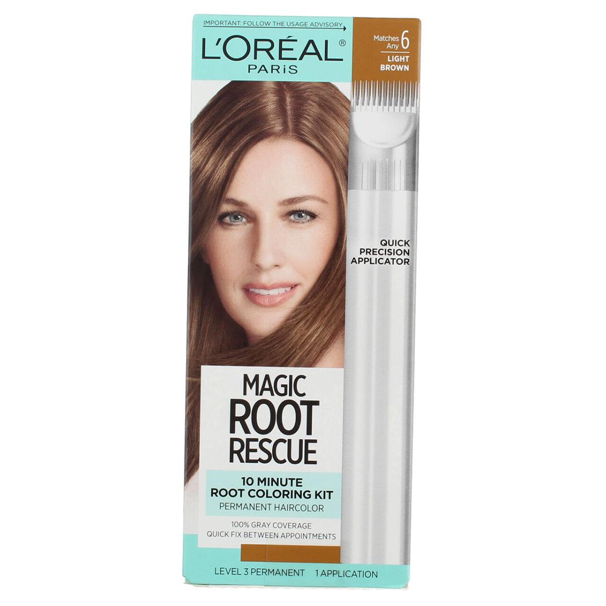 6 Pack L`oreal Paris Magic Root Rescue Permanent Hair Color Light Brown 6