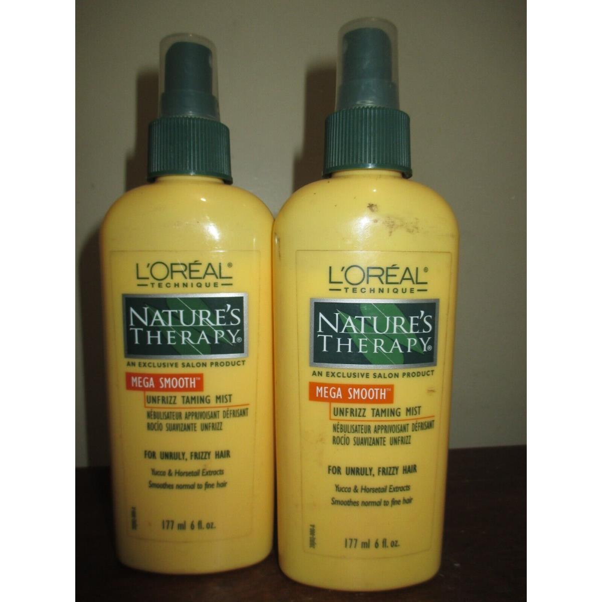 2x Loreal Nature`s Therapy Mega Smooth Unfrizz Taming Mist 6 oz Loreal Natures