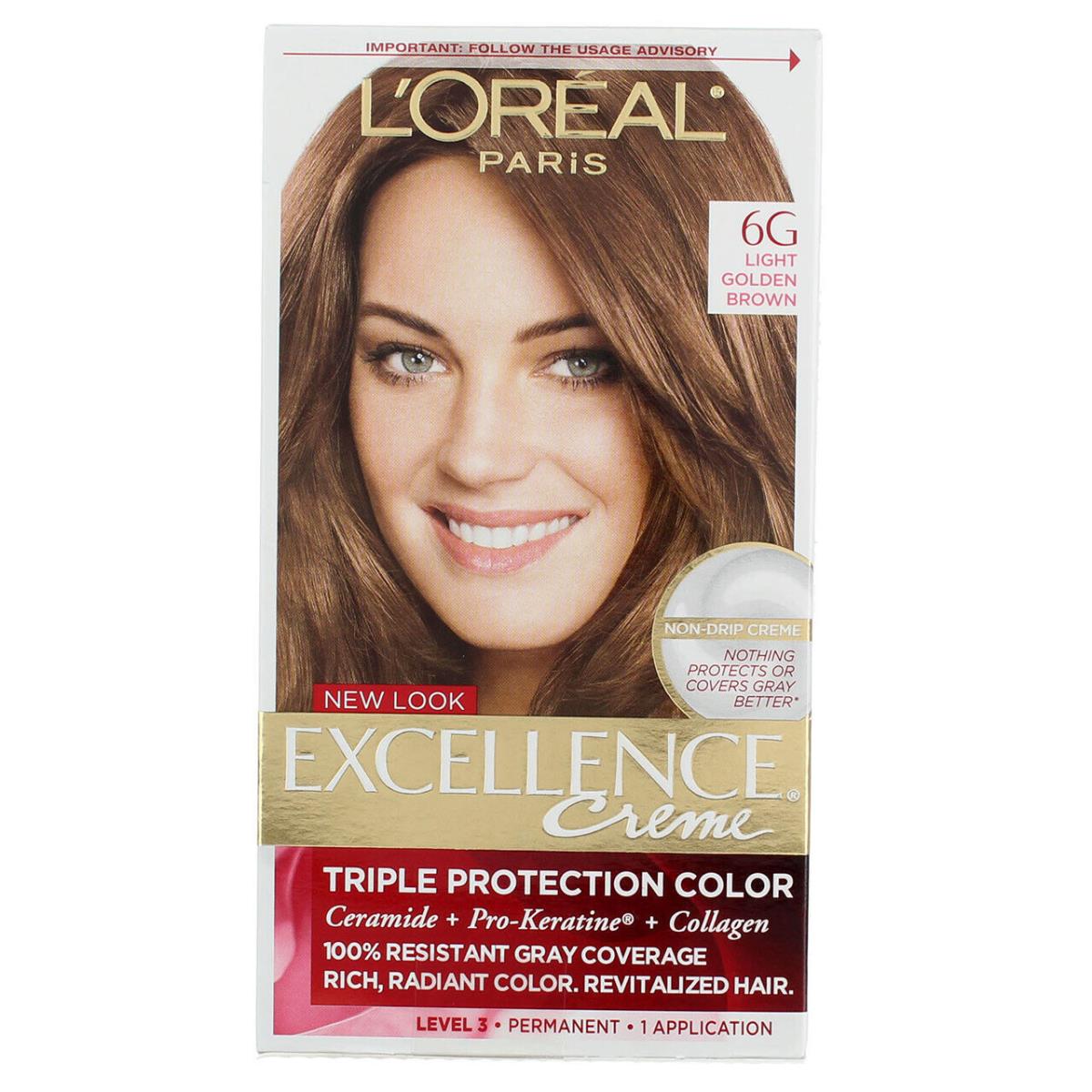 5 Pack L`oreal Paris Excellence Creme Triple Protection Hair Color Light - Light Golden Brown