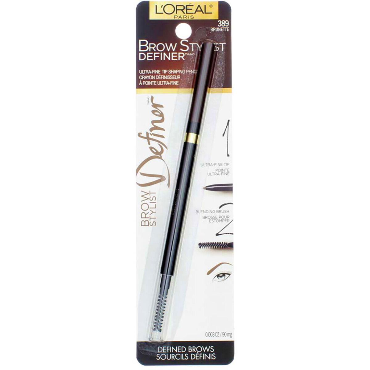 4 Pack L`oreal Paris Brow Stylist Definer Eyebrow Pencil Brunette 389 0.003 oz