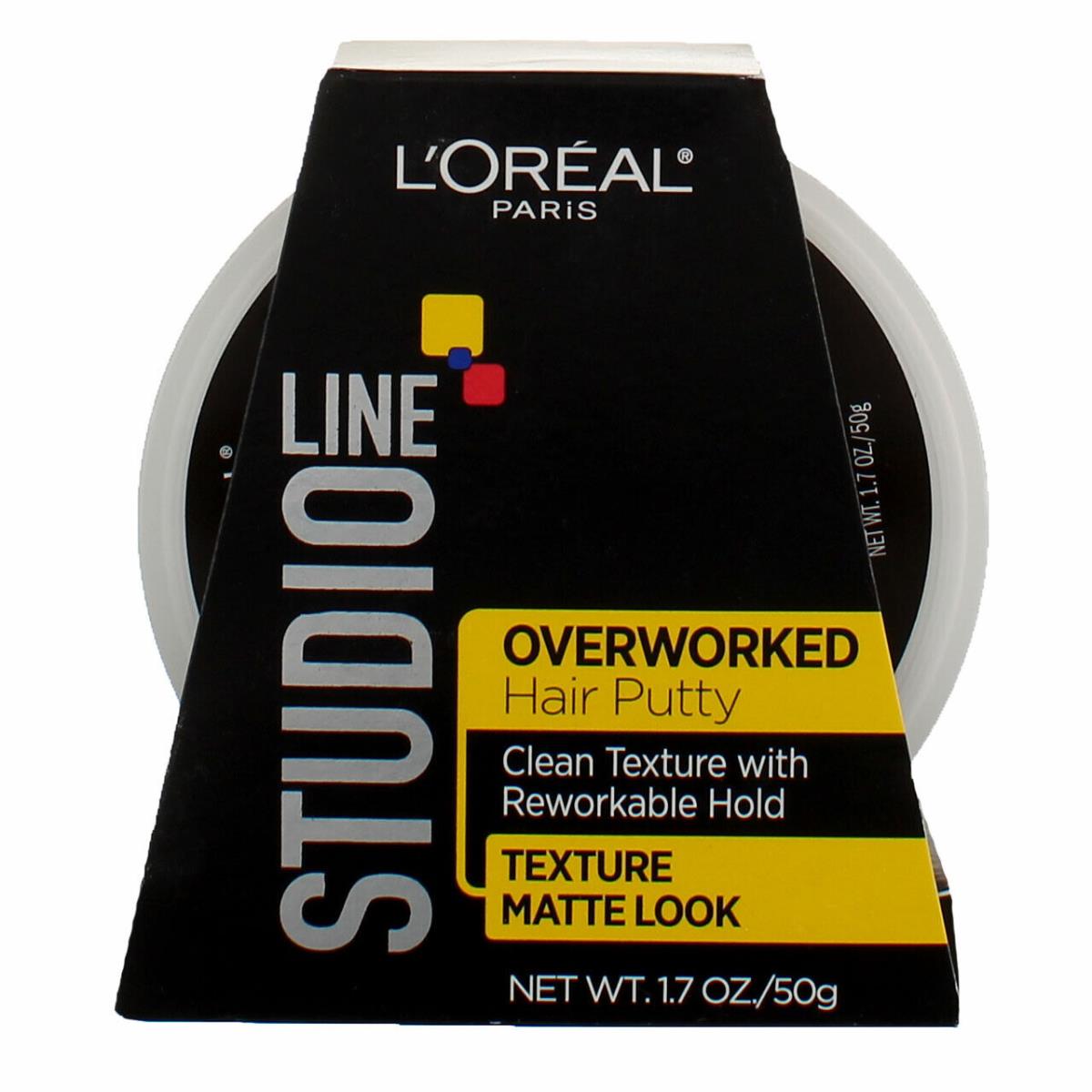 5 Pack L`oreal Paris Studio Line Overworked Hair Putty 1.7 oz