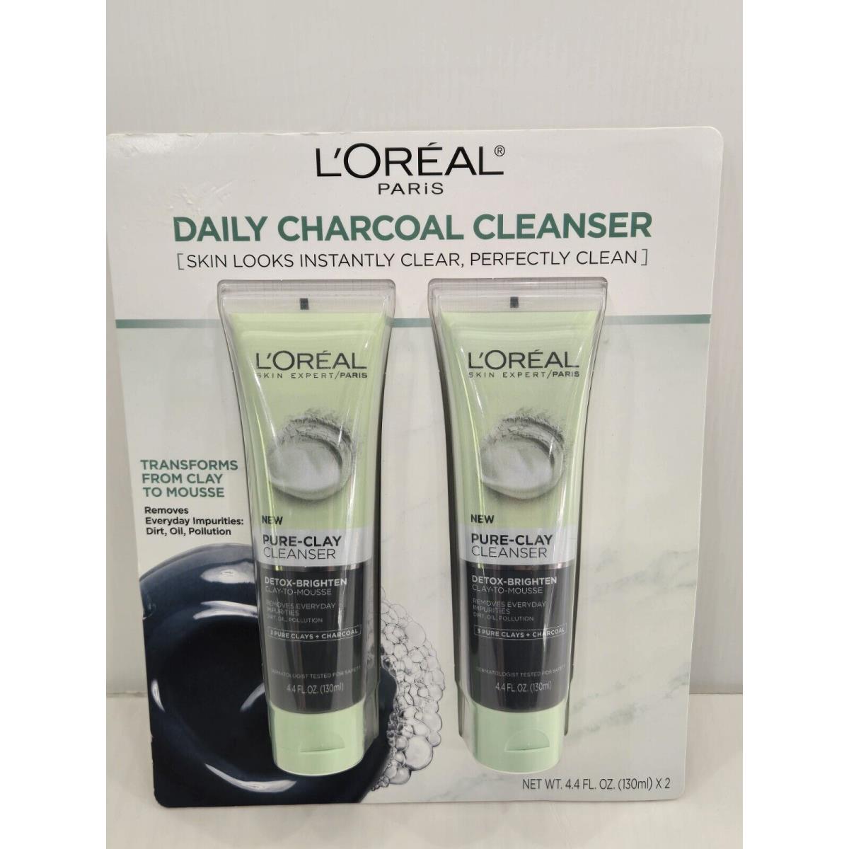 2 Pack L`oreal Pure-clay Cleanser Daily Detox 4.4fl oz