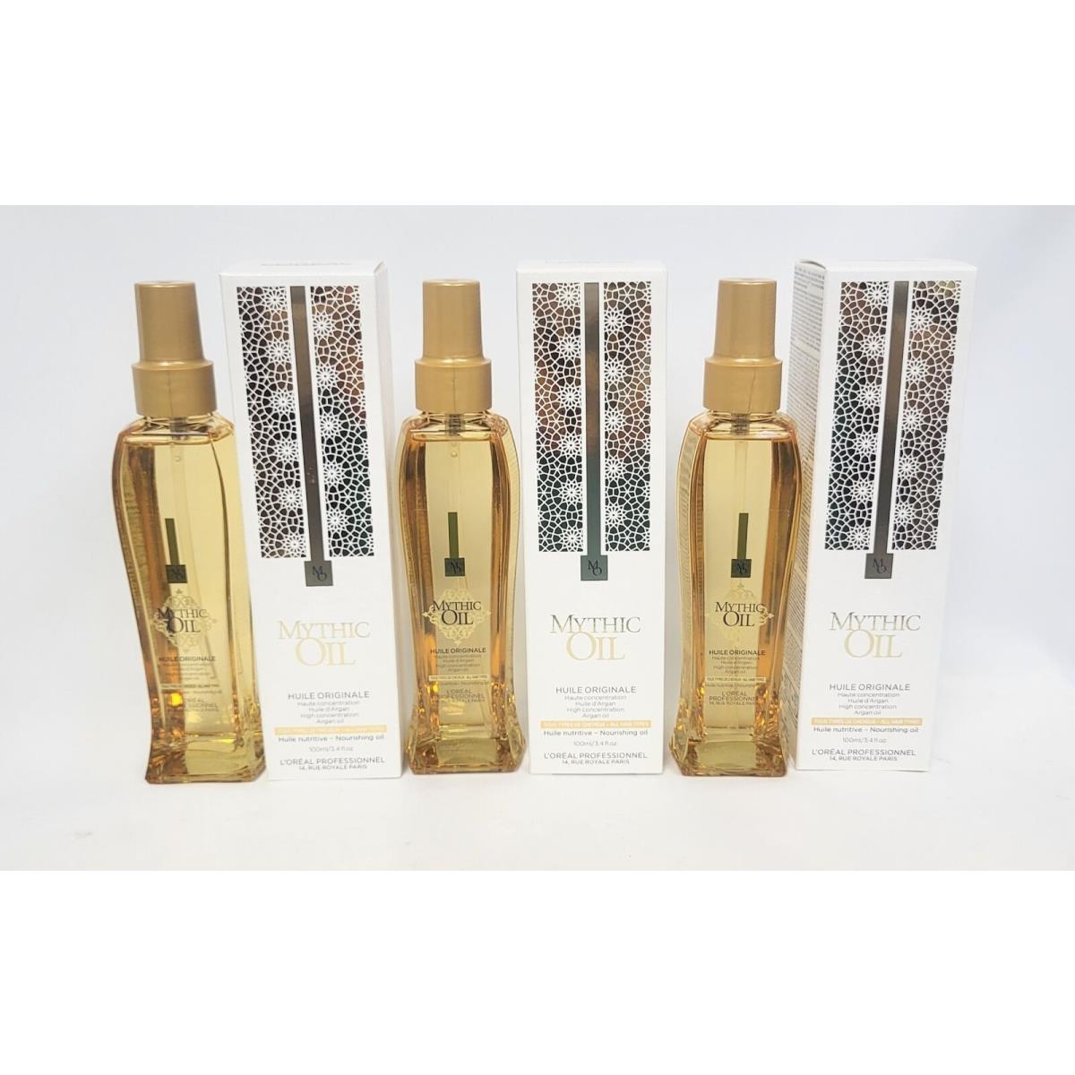 3X L`oreal Professionnel Mythic Oil Huile Originale Nourishing Oil All Hair Type