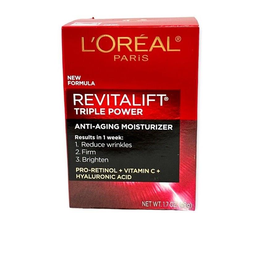 3 L`oreal Revitalift Triple Power Anti-aging Moisturizer 1.7oz./48g Lot Of 3