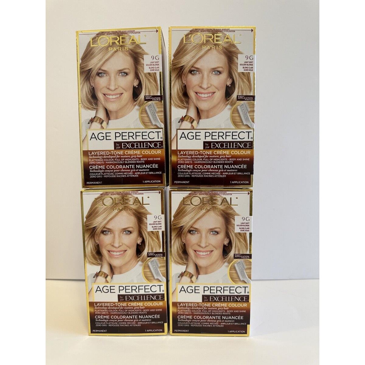 4 X L`oreal Paris Age Perfect Excellence Creme - 9G Light Soft Golden Blonde