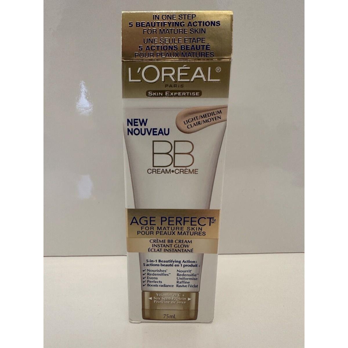 Loreal Light/medium BB Cream Age Perfect Mature Skin 2.5oz NO Spf