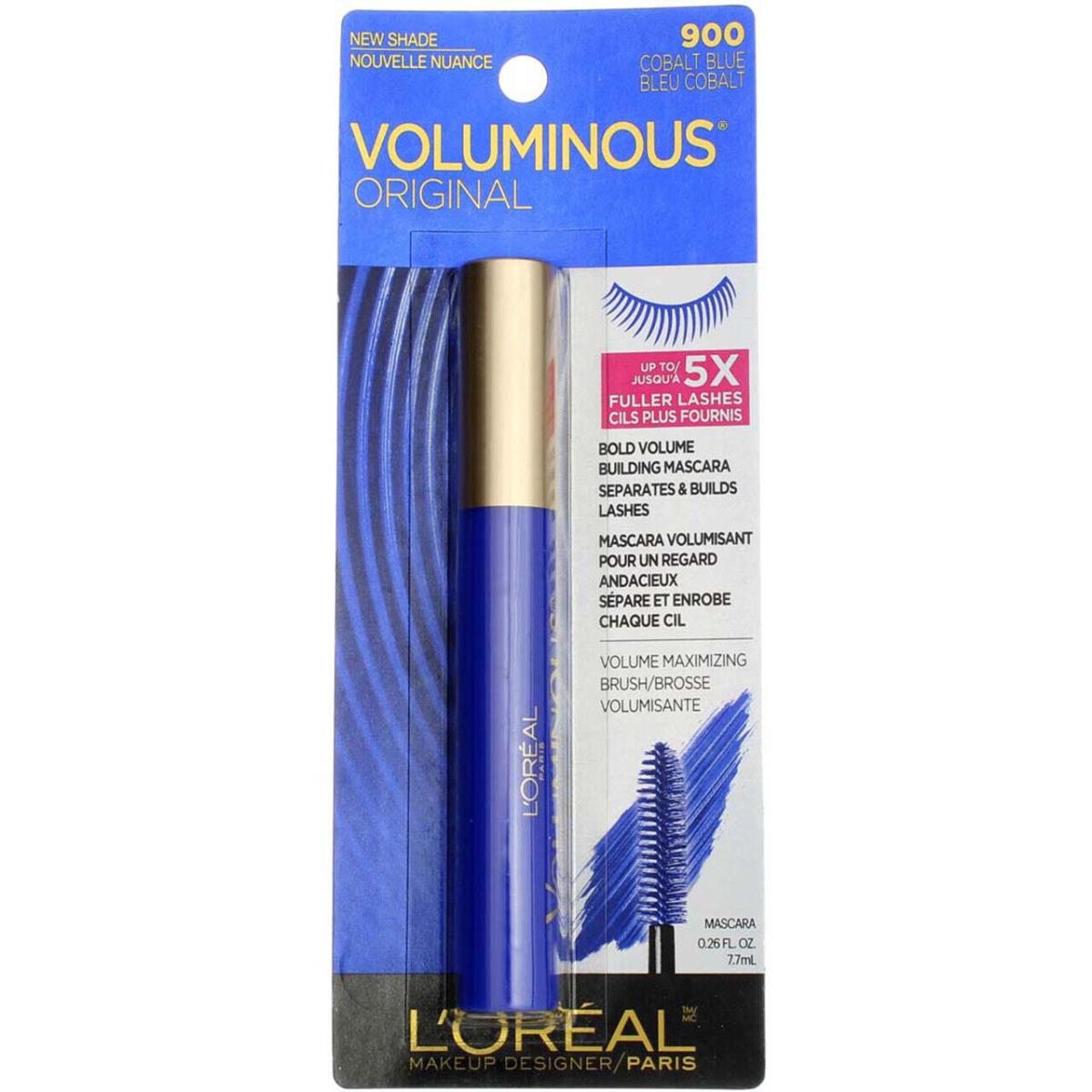 5 Pack L`oreal Paris Voluminous Mascara Cobalt Blue 900 0.26 fl oz