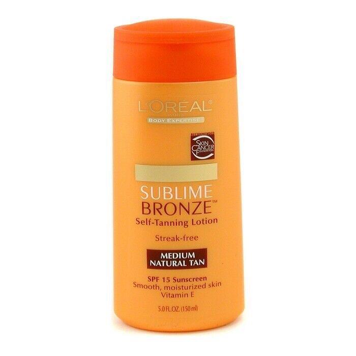 L`oréal L or al Sublime Bronze Self Tanning Lotion Medium Natural Tan Spf 15 5oz /150 ml