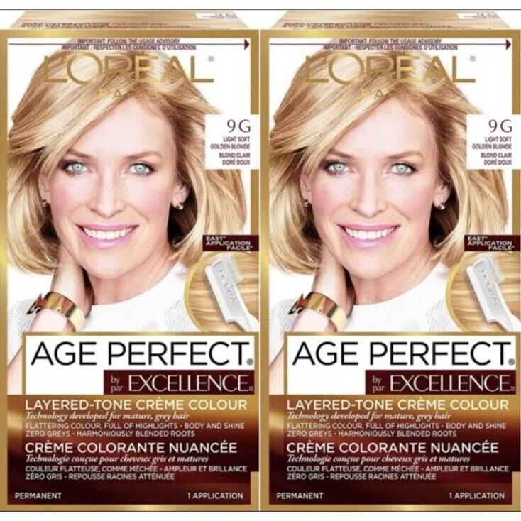 2x L`oreal Paris Age Perfect Excellence Creme - 9G Light Soft Golden Blonde