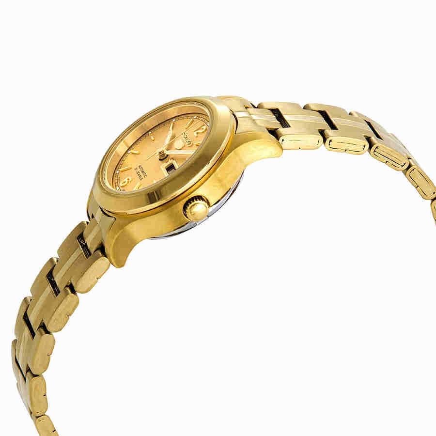 Seiko Series 5 Automatic Gold Dial Gold-tone Ladies Watch SYME02