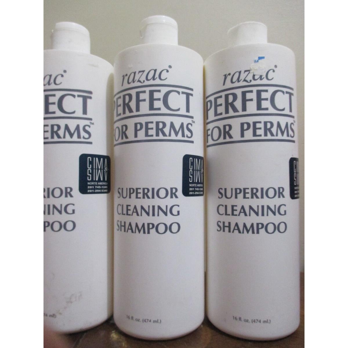 L`oréal Lot of 3 Razac Perfect For Perms Cleaning Shampoo 16 oz 1 Cover Cracked