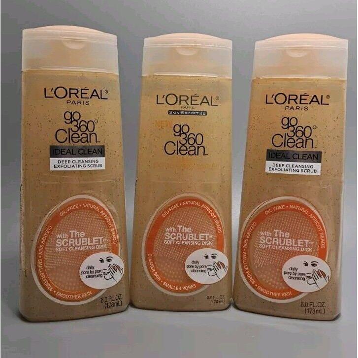 Loreal Paris Go 360 Ideal Clean Deep Cleansing Exfoliating Scrub Lot of 3