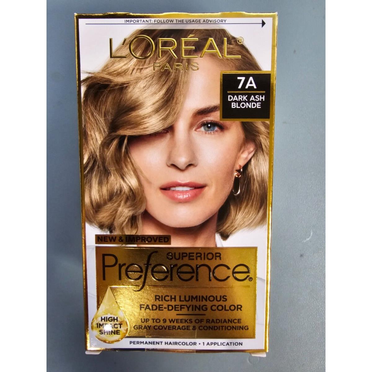 3 Pack L`oreal Paris Superior Preference Hair Color 7A Dark Ash Blonde Hair Dye